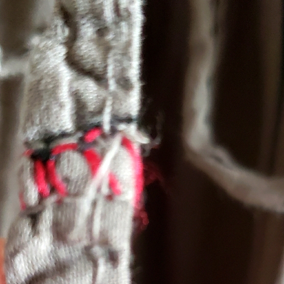 Linen Beige Long Sleeve Gauzy Boho Synched Draw String Waist Higher Front NWOT - Picture 11 of 11